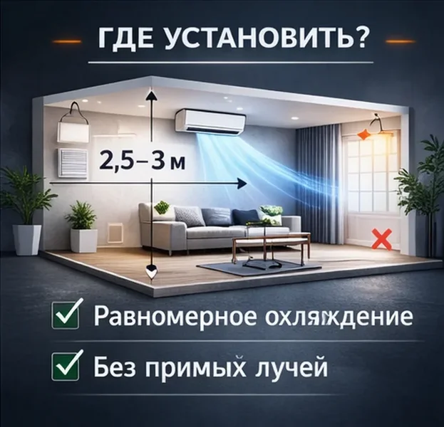 Правильная установка кондиционера в Могилеве — равномерное охлаждение комнаты