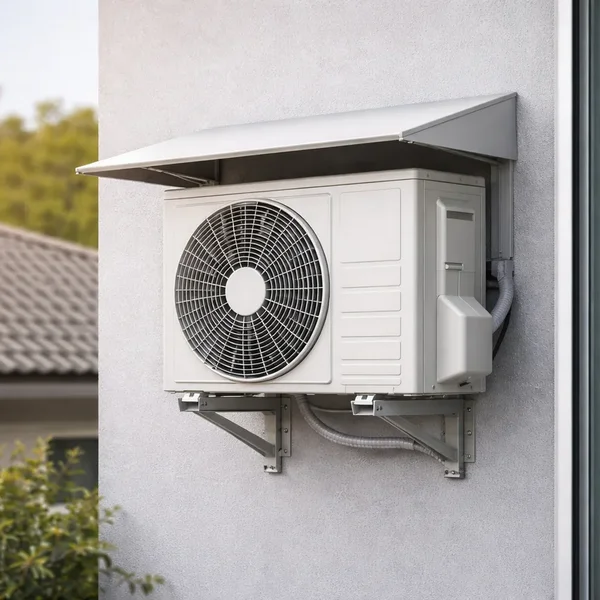 Установка внешнего блока кондиционера с защитным козырьком в Могилеве